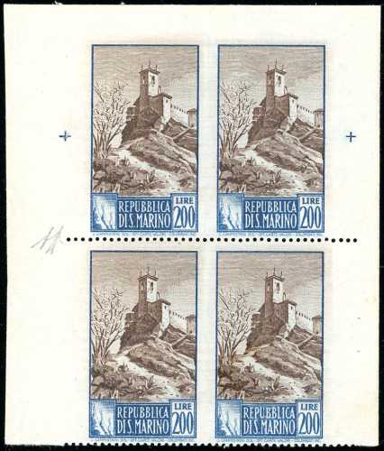 1949 - 200 lire Paesaggi, blocco ... 