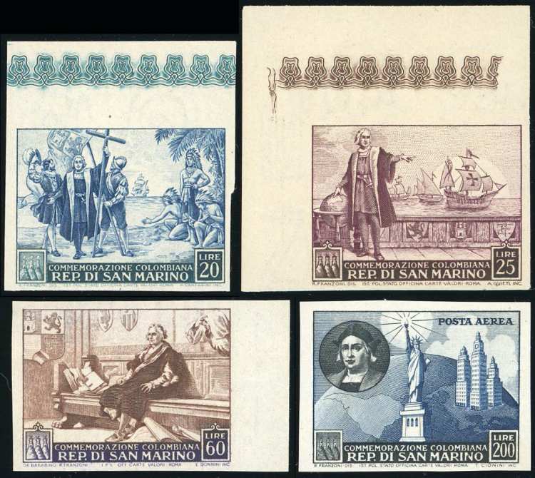 1952 - Colombo, i quattro valori ... 