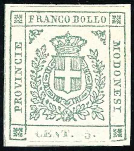 1859 - 5 cent. verde (12), nuovo, ... 