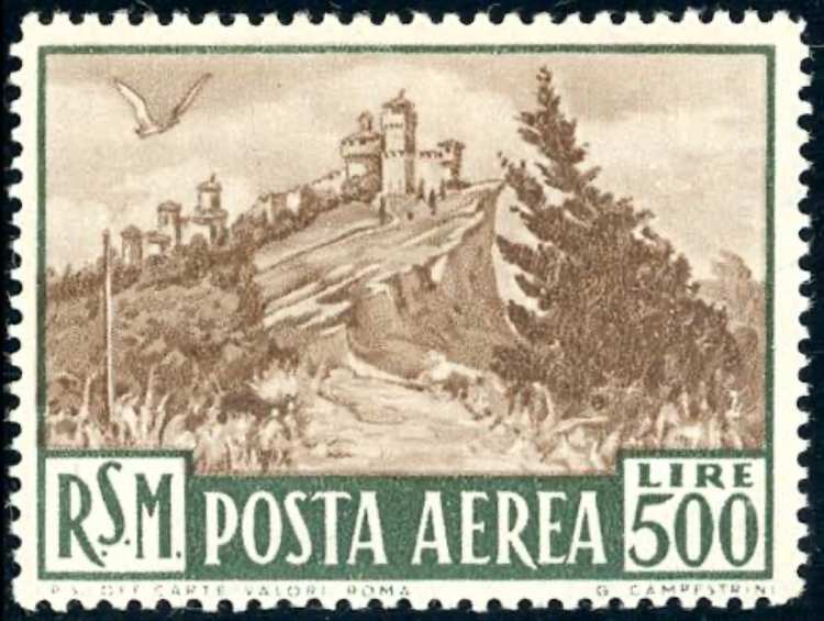 1951 - 500 lire Veduta (97), gomma ... 