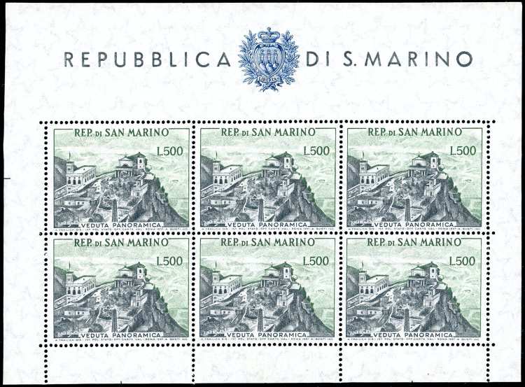 1958 - 500 lire Panorama foglietto ... 