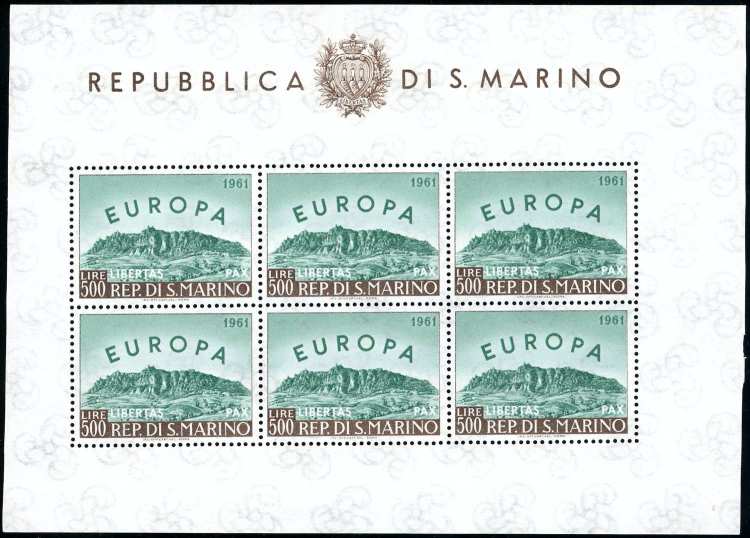 1961 - 500 lire Europa, foglietto ... 