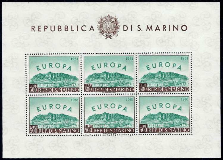1961 - 500 lire Europa, foglietto ... 
