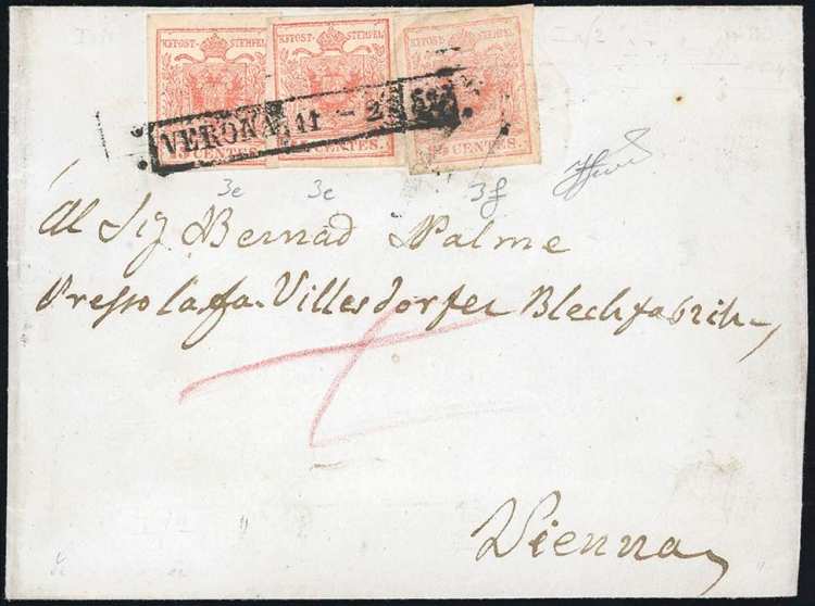 1851 - 15 cent. rosso vermiglio, ... 