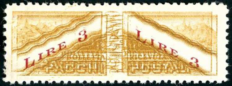 1929 - 3 lire non dentellato al ... 