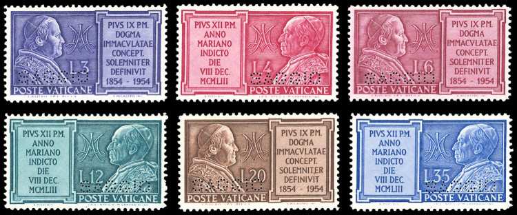 1954 - Anno Mariano, serie ... 