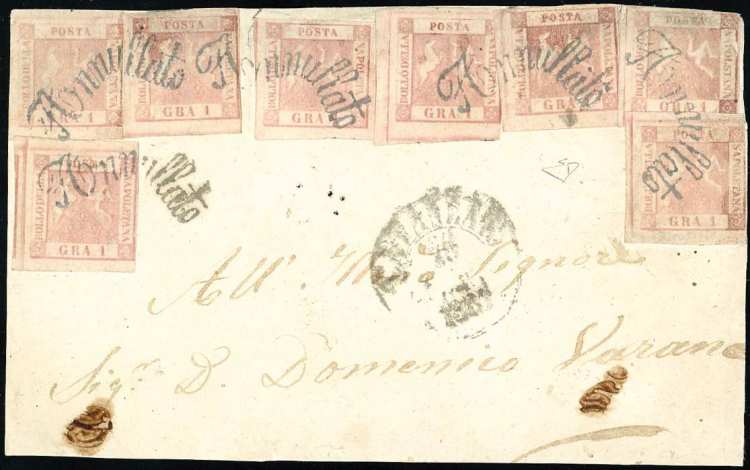 1858 - 1 grano rosa carminio, II ... 