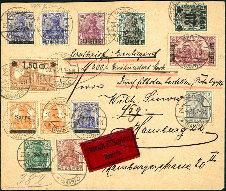 GERMANIA SARRE 1921 - Interessante ... 