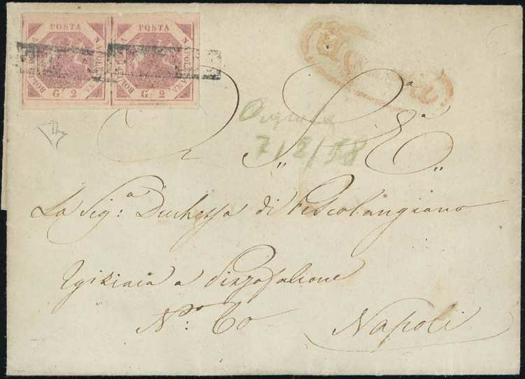 1858 - 2 grana lilla rosa, I ... 