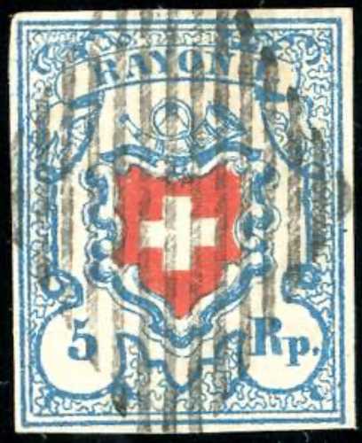 SVIZZERA 1851 POSTE FEDERALI - 5 ... 