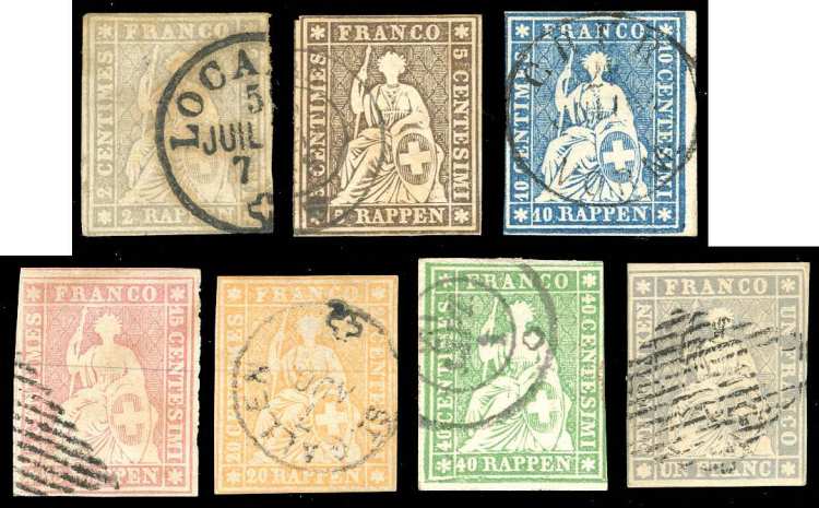 SVIZZERA 1854 - Strubel, serie ... 