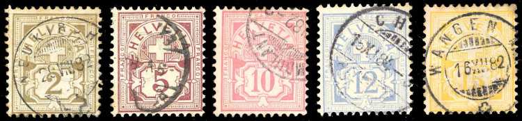 SVIZZERA 1882 - Cifra a croce, ... 