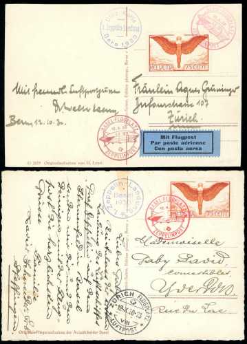 SVIZZERA POSTA AEREA 1930 ZEPPELIN ... 