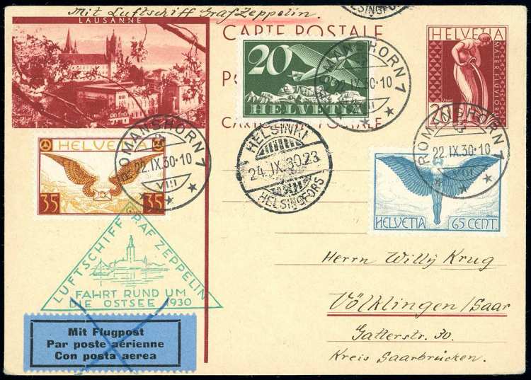 SVIZZERA POSTA AEREA 1930 ZEPPELIN ... 