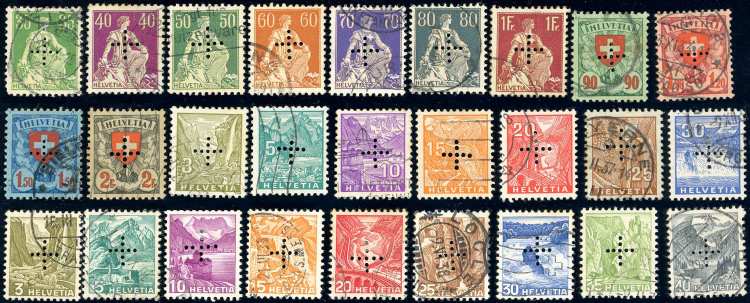 SVIZZERA SERVIZIO 1937 - Perforati ... 