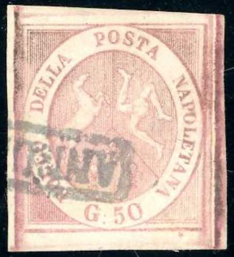 1858 - 50 grana rosa brunastro ... 