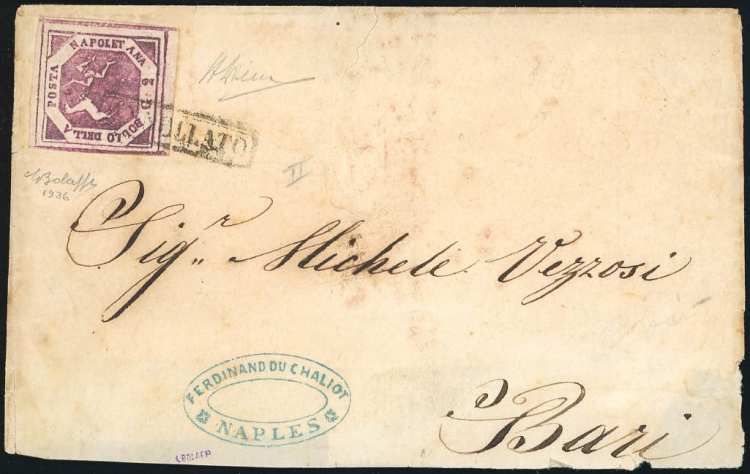 1860 - 2 grana violetto, falso per ... 