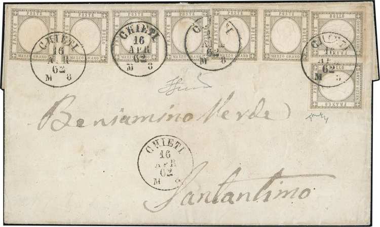 1862 - 1/2 grano grigio bruno ... 