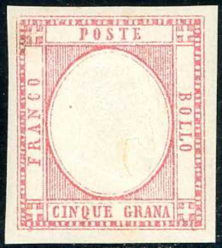 1861 - 5 grana rosa (21e), gomma ... 