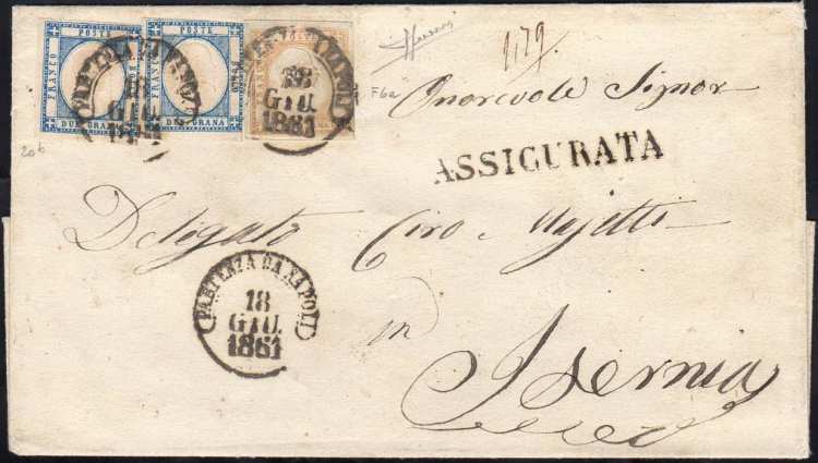 1861 - 10 grana arancio, falso per ... 