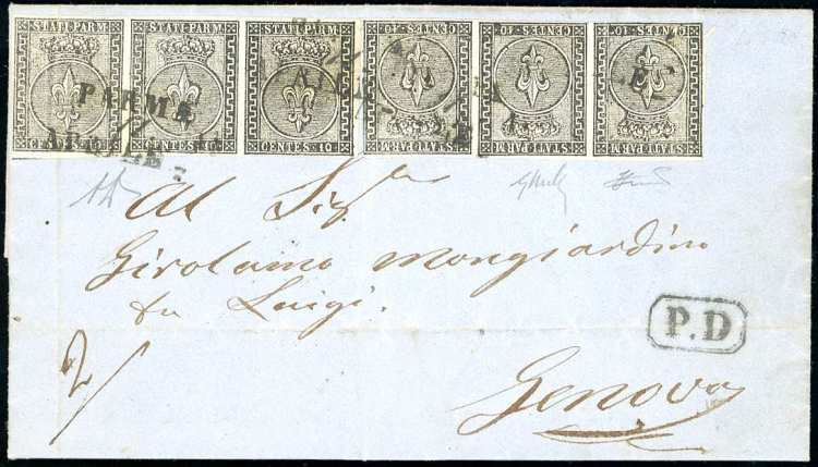 1855 - 10 cent. bianco (2), due ... 