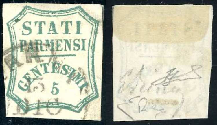 1859 - 5 cent. verde azzurro, I ... 
