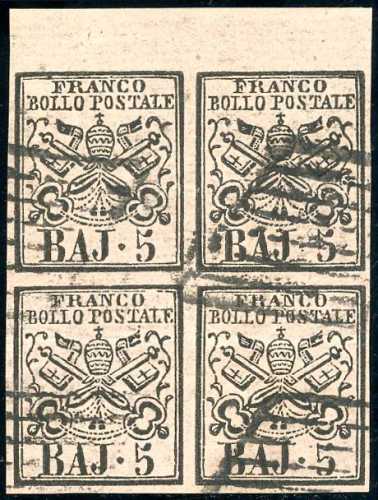1852 - 5 baj rosa chiaro (6), ... 