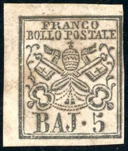 1854 - 5 baj bianco rosaceo, ... 