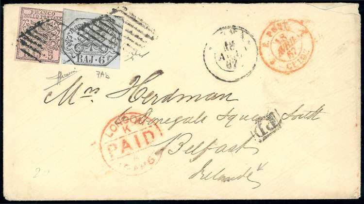 1867 - 5 baj rosa vinaceo, 6 baj ... 