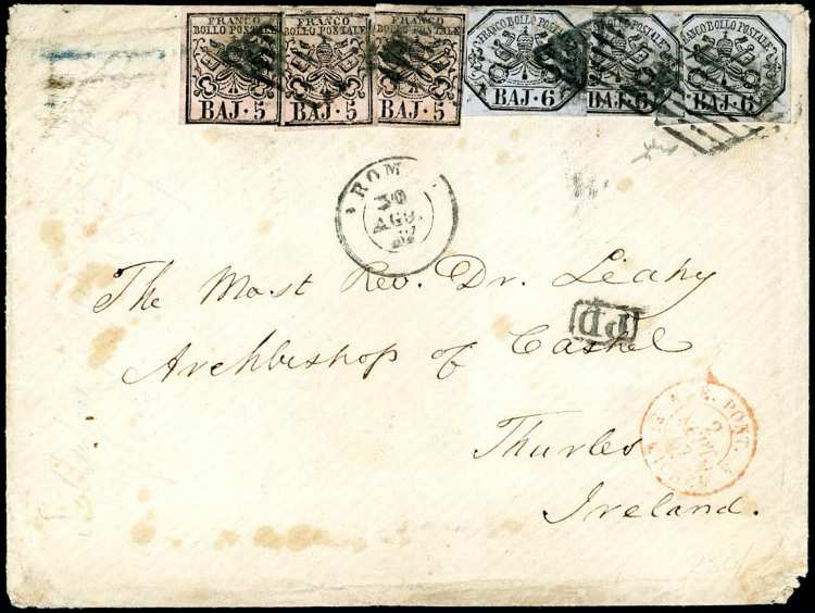1867 - 5 baj rosa carminio, tre ... 