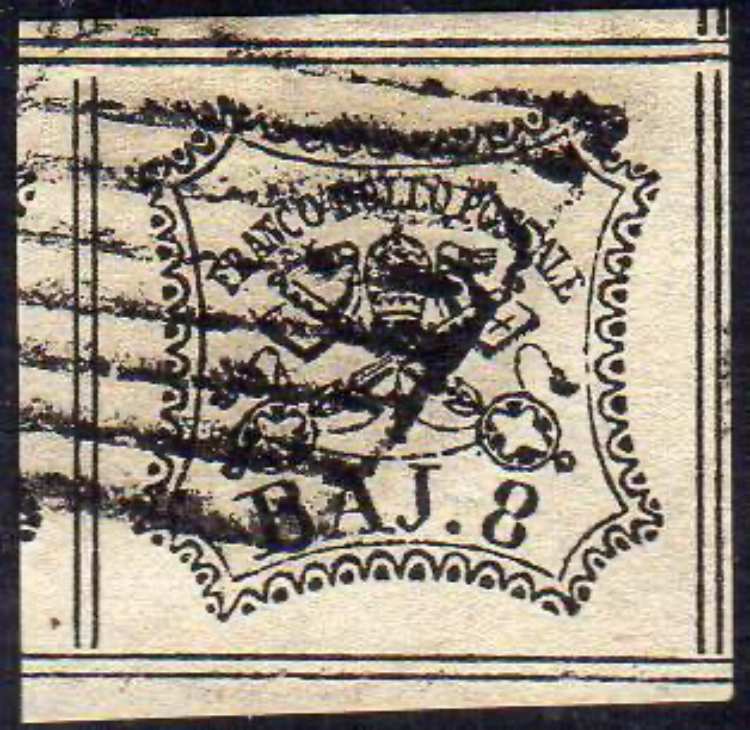 1852 - 8 baj bianco, otto filetti ... 