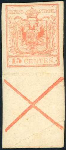 1854 - 15 cent. rosso vermiglio ... 