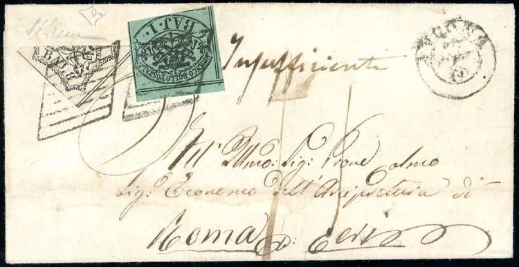 1860 - 8 baj bianco, frazionato ... 