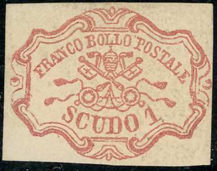 1852 - 1 scudo rosa carminio (11), ... 