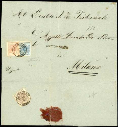 1854 - 15 cent. vermiglio, 45 ... 