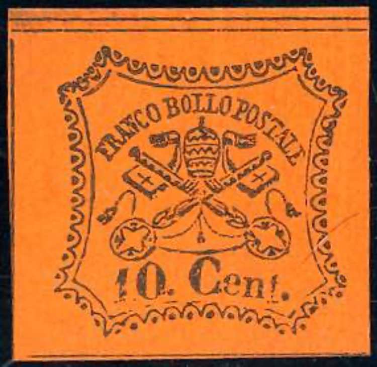1867 - 10 cent. vermiglio arancio ... 