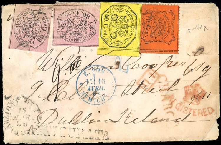 1868 - 80 cent. rosa lillaceo, due ... 