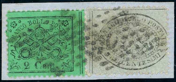 1868 - 3 cent. grigio, 2 cent. ... 