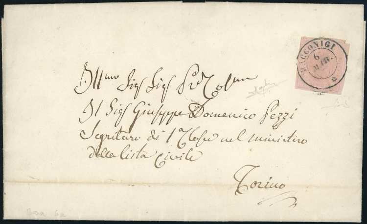 1857 - 40 cent. rosa (6a), ... 