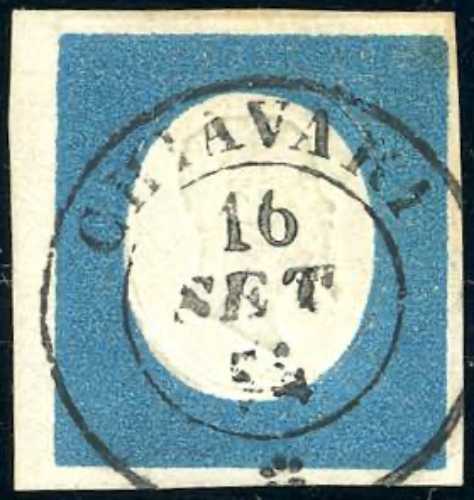 1854 - 20 cent. azzurro (8), ... 