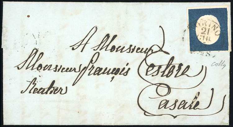 1855 - 20 cent. azzurro (8), ... 