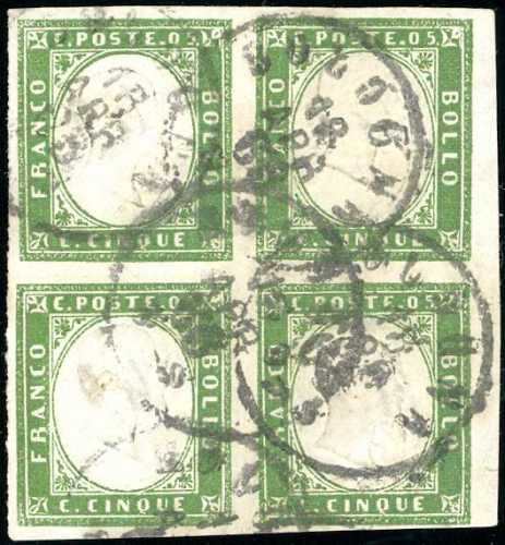 1862 - 5 cent. verde giallastro ... 