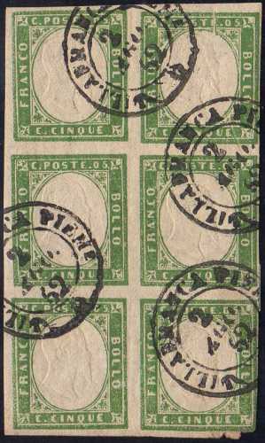1862 - 5 cent. verde giallastro ... 