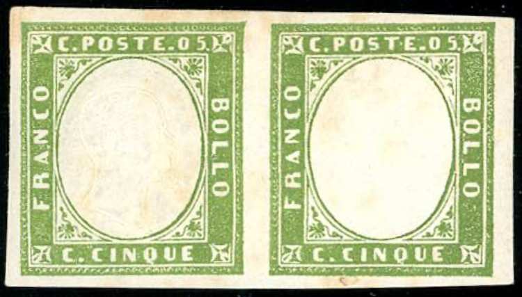 1862 - 5 cent. verde olivastro, ... 