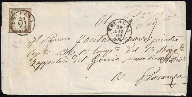 1860 - 10 cent. bruno grigio ... 