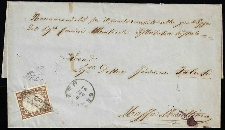 1861 - 10 cent. bruno cioccolato ... 