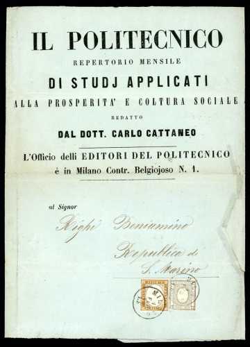 1862 - 10 cent. bistro oliva, 2 ... 