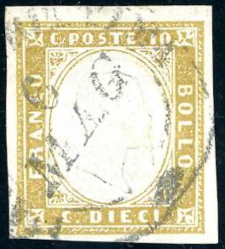 1862 - 10 cent. giallo olivastro ... 