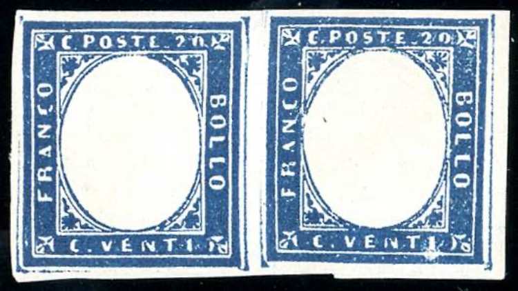 1860 - 20 cent. azzurro grigio, ... 
