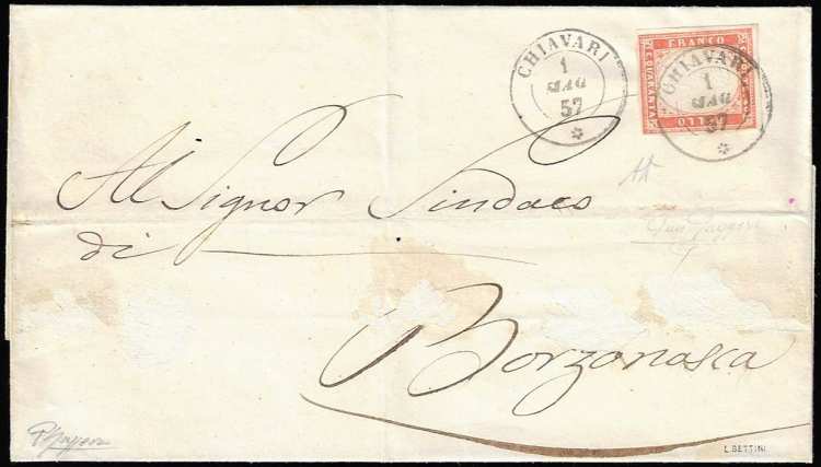 1857 - 40 cent. vermiglio rosa ... 